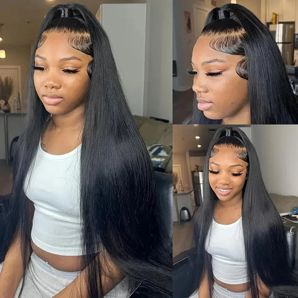 30 Inch 13x6 Lace Front Wigs Human Hair Straight HD Lace Front Wigs Human Hair Straight Glueless Wigs Pre cut for Black Women