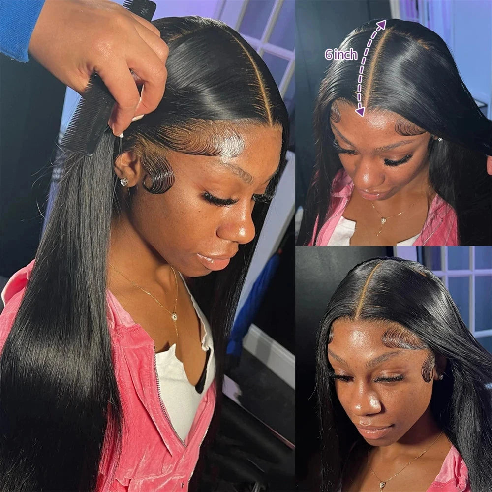 Real HD Lace Frontal Wigs Straight Human Hair Wigs 28 30 Inch Bye Bye Knots Skin Melted Pre Plucked Brazilian Hair For Women