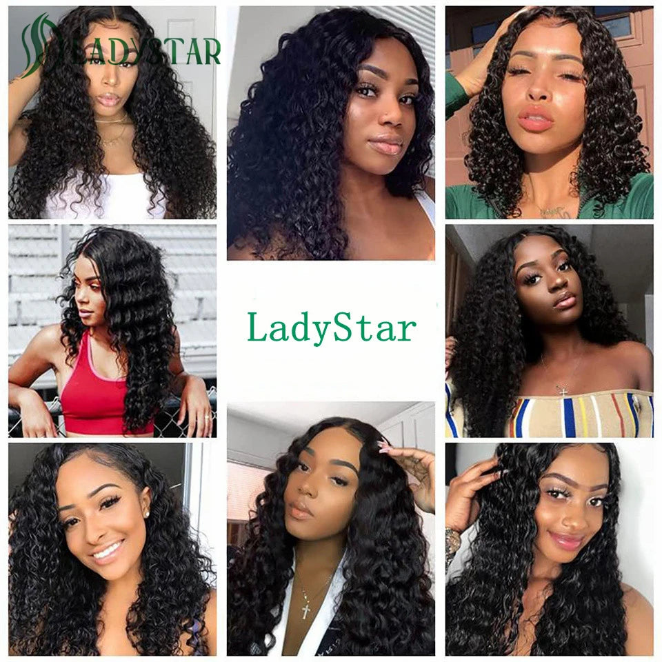 Mongolian Water Wave Lace Front Wigs For Women Human Hair Lace Front Wigs Curly Human Hair Wigs 13X4 HD Lace Frontal Wig