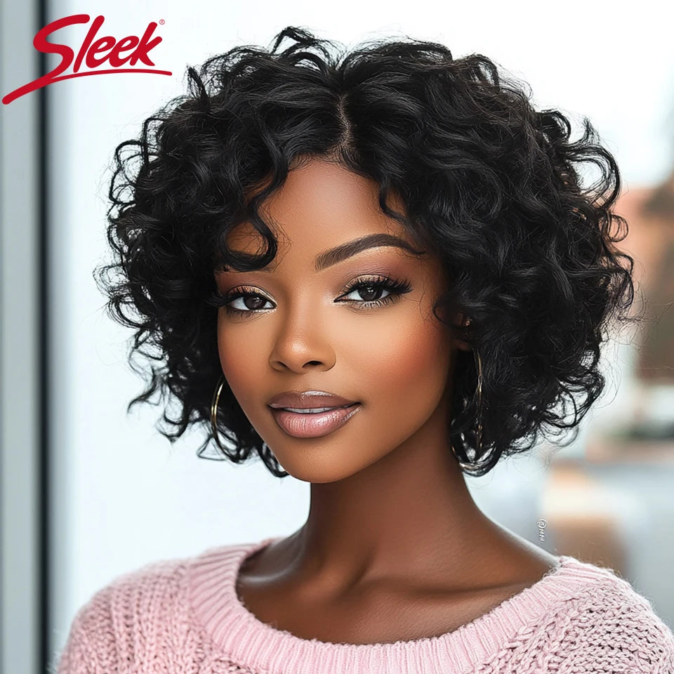 Sleek Bodywave Human Hair Wigs For Women Short Pixie Cut Lace Wigs 100% Real Brazilian Body Wave Lace Wigs With Baby Hair