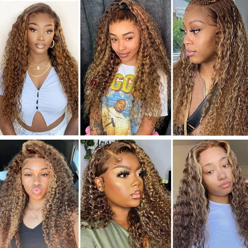 Highlight Wig Human Hair Deep Wave Frontal Wig Hd Lace Wig 13x6 Human Hair 13x4 Water Wave Wigs Curly Lace Front Human Hair Wig