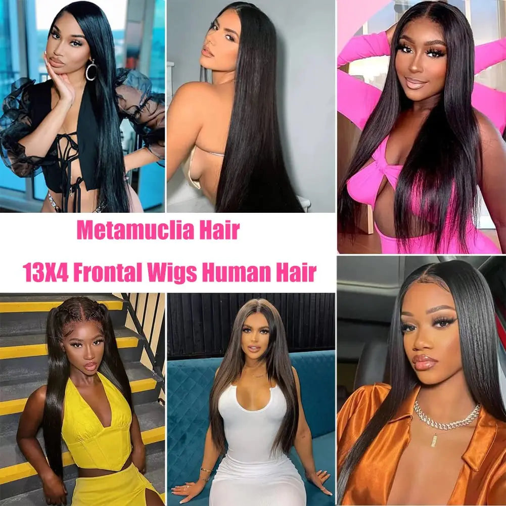 40 Inch 250 Density Straight Lace Front Wigs Human Hair 13x6 Hd Lace Frontal Wig Transparent Lace 13x4 Pre Plucked For Women