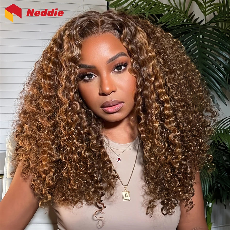 Highlight Human Hair Curly Wigs 30 Inch Hd Lace Front Wig Human Hair P4/27 13x4 13x6 Hd Lace Frontal Deep Wave Wigs for Women