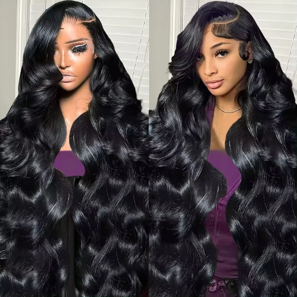 28 30 32 34 Inch 13x4 Body Wave Lace Front Human Hair Wigs Brazilian Water Wave 13x6 HD Transparent Lace Frontal Wig For Women