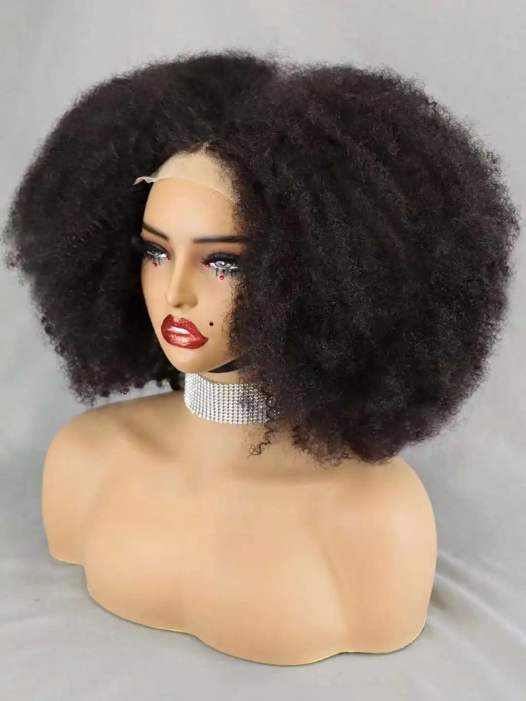 350% Density 4x4 Lace Closure Hair Wigs Remy Human Hair Bob Wigs 12-16 Inch Natural Kinky Afro Curly Hair Wigs for Black Women