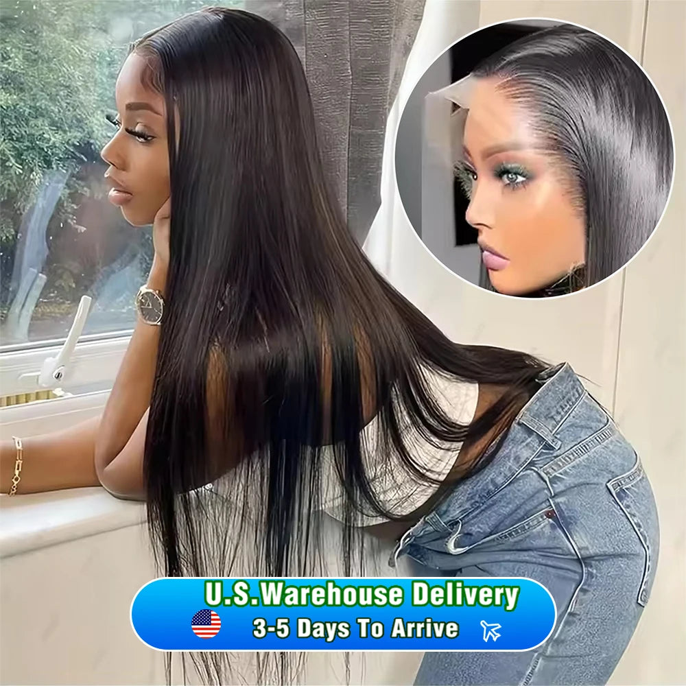 300 Density Lace Frontal Wig Brazilian Straight Human Hair Wig 13X4 Lace Front Wig 13X6 Lace Closure Wig Human Hair Wig