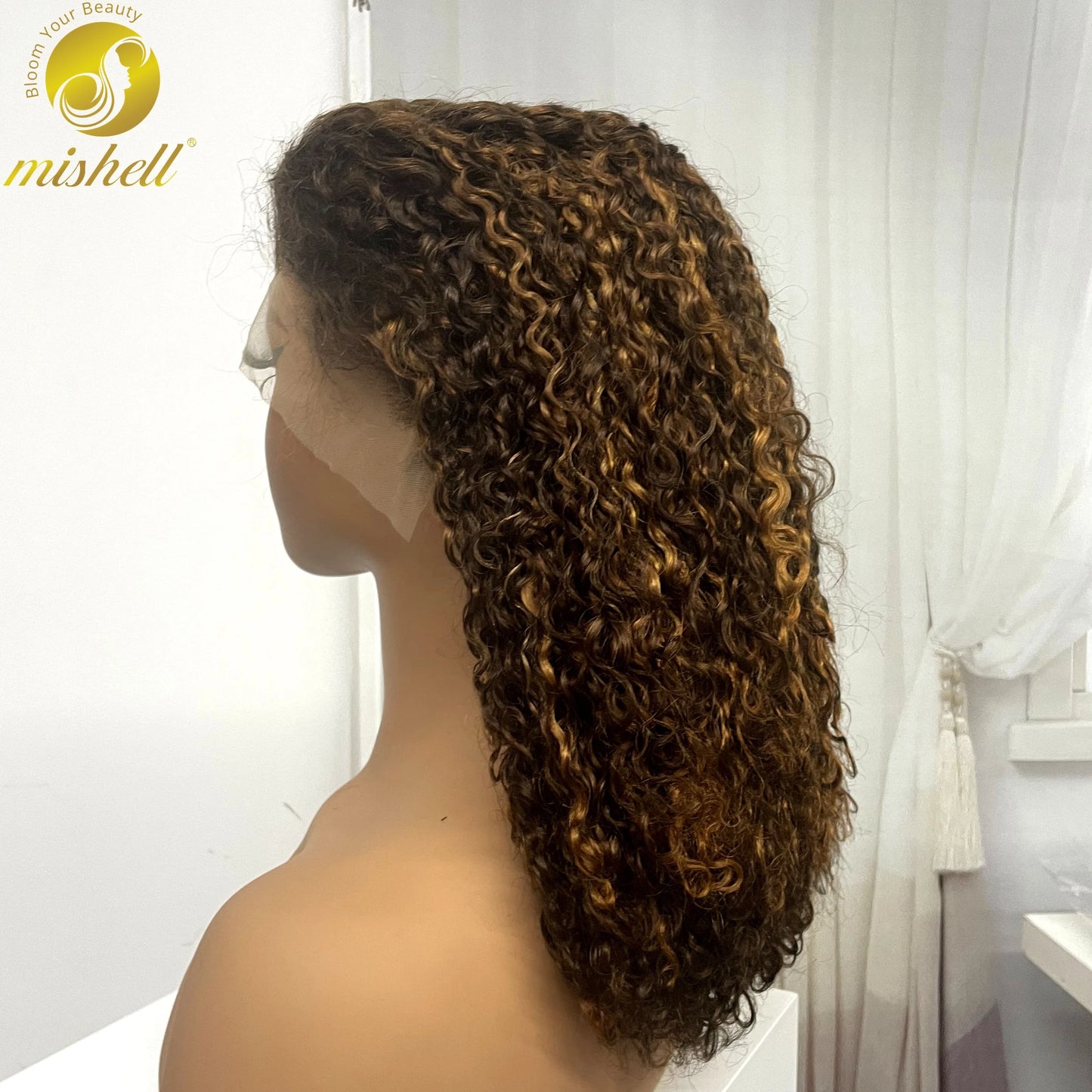 13x4 Lace Frontal Pixie Curly Human Hair Wigs 350% Density 12A Colored Raw Burmese Bouncy Curly Hair Wigs for Women