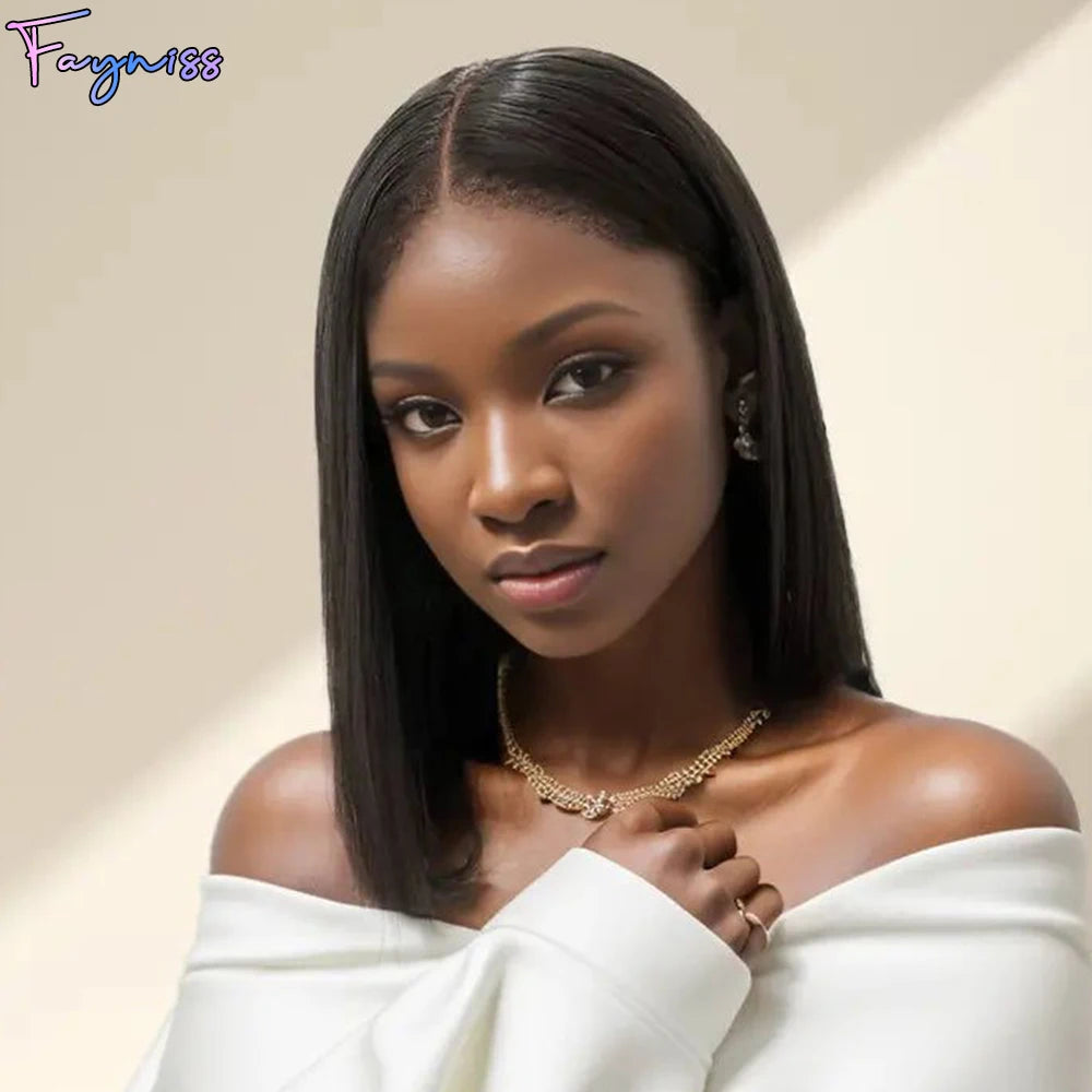 Wear And Go Glueless Wig Human Hair Ready to Wear Brazilian Straight Bob Wig Human Hair 4x4 Lace Closure Wig