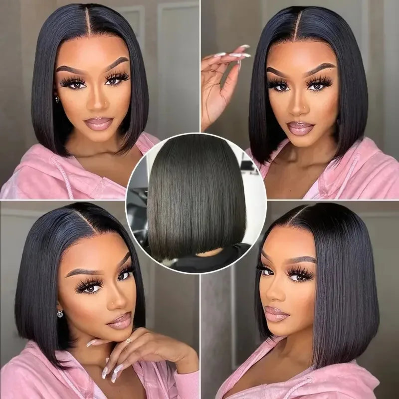 YKB Bone Straight Bob Wig 6X6 Closure Glueless Ready To Wear 13x6 HD Lace Front Human Hair Wigs 16 Inch Remy Peruvian For Women