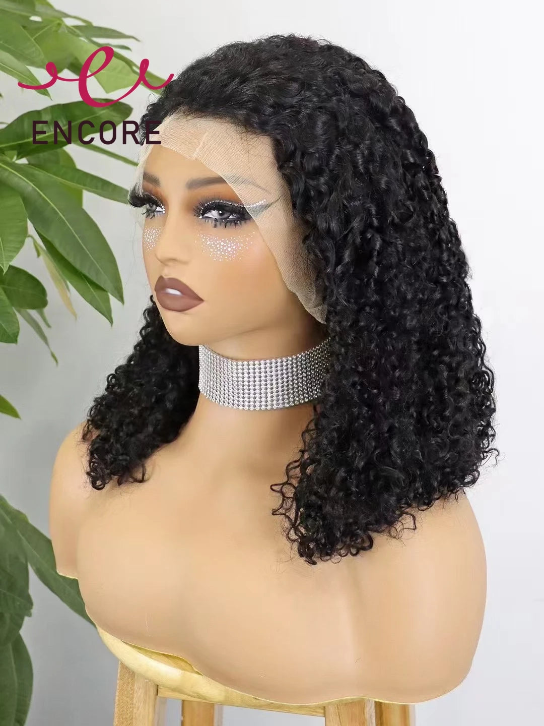 350% Density Curly Human Hair Wigs 13x4 Lace Frontal Natural Bouncy Curly Hair Wig Human Hair Bob Wig for Women