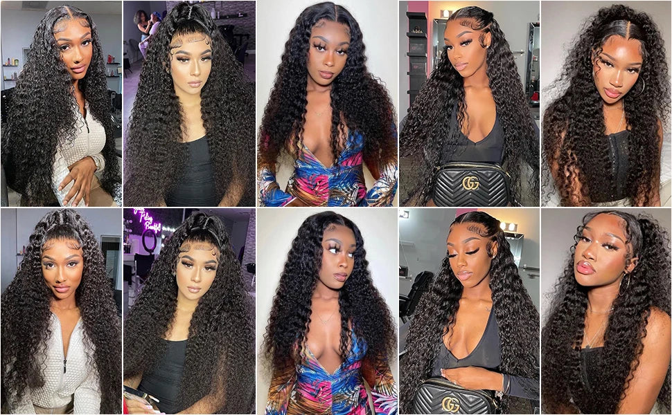 Hd 13x6 Lace Wig Human Hair Curly Wig For Women 40 Inch Brazilian Pre Plucked 13x4 Deep Wave Water Wave Lace Frontal Wigs