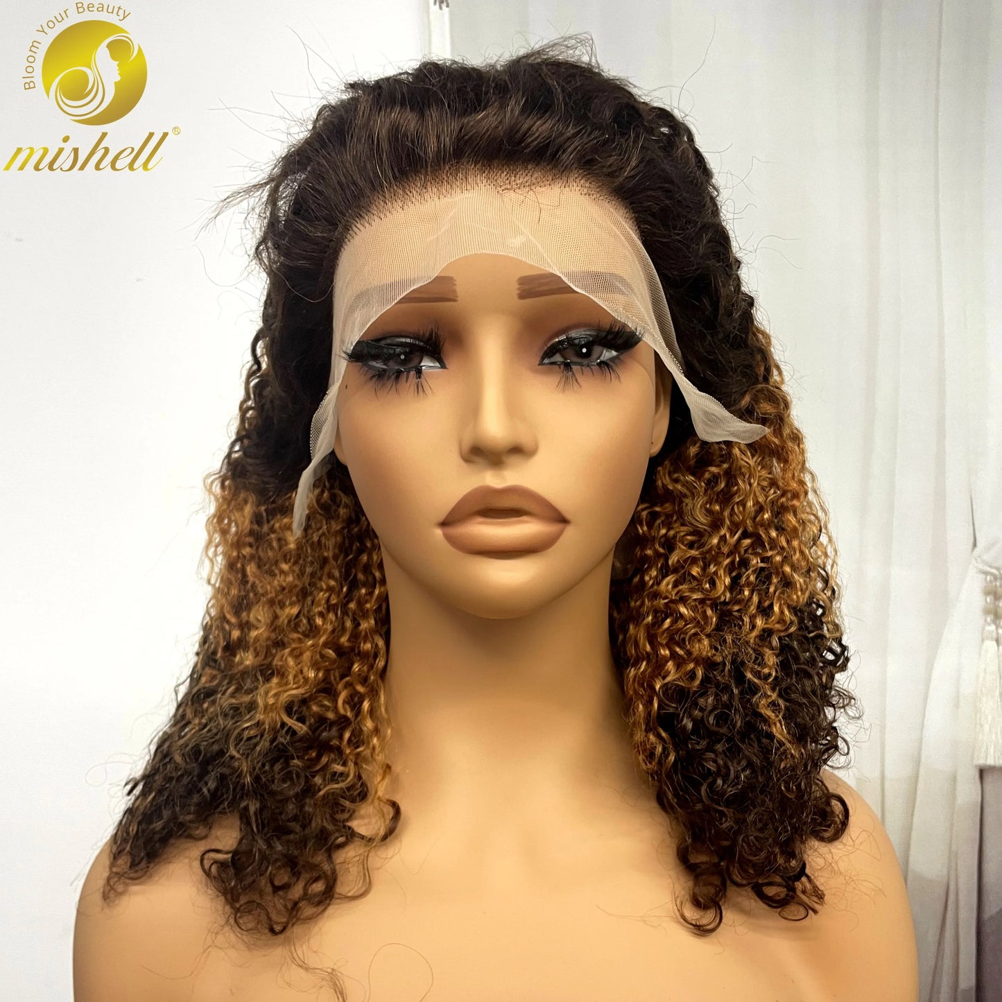 13x4 Lace Frontal Pixie Curly Human Hair Wigs 350% Density 12A Colored Raw Burmese Bouncy Curly Hair Wigs for Women