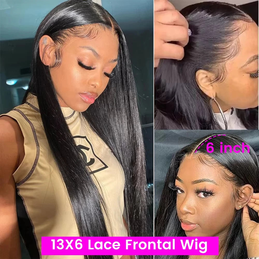 38 Inch 13x4 Bone Straight Lace Front Wig Human Hair Wigs 250Densit HD Transparent Lace 13x6 Brazilian Human Hair Wigs For Women