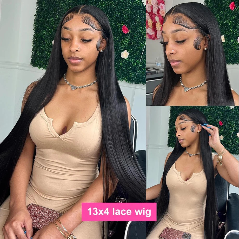 Straight Lace Front Wigs Human Hair 13x4 HD Lace Frontal Wigs Human Hair 100% Real Human Hair Wigs Preplucked Cheap Wigs