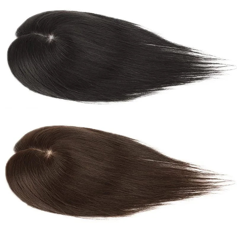 Straight Hair Clip In Human Hair Silk Top Base Topper For Women Toupee Hairpiece Wig 12x13cm Natural Color Top Wig