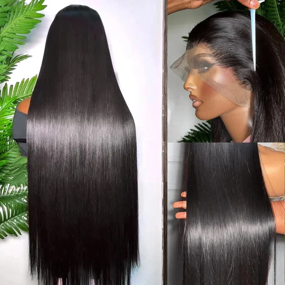 Straight Human Hair Lace Frontal Wig For Women Pre Plucked Brazilian Hair 13x4 HD Transparent Lace Frontal Wig With Baby Hair