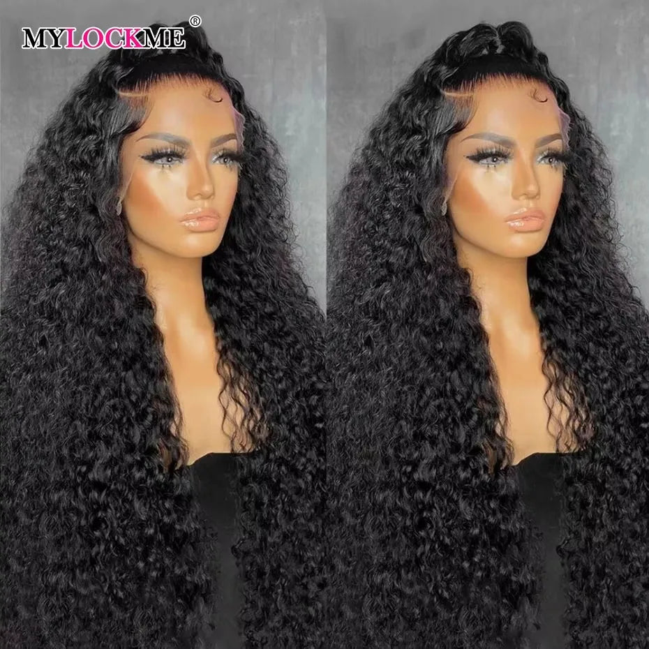 Water Curly 13x4 HD Deep Wave 200% 13x6 Lace Front Wig Brazilian Human Hair For Women 4x4 Lace Closure Wig Pre Plucked MYLOCKME