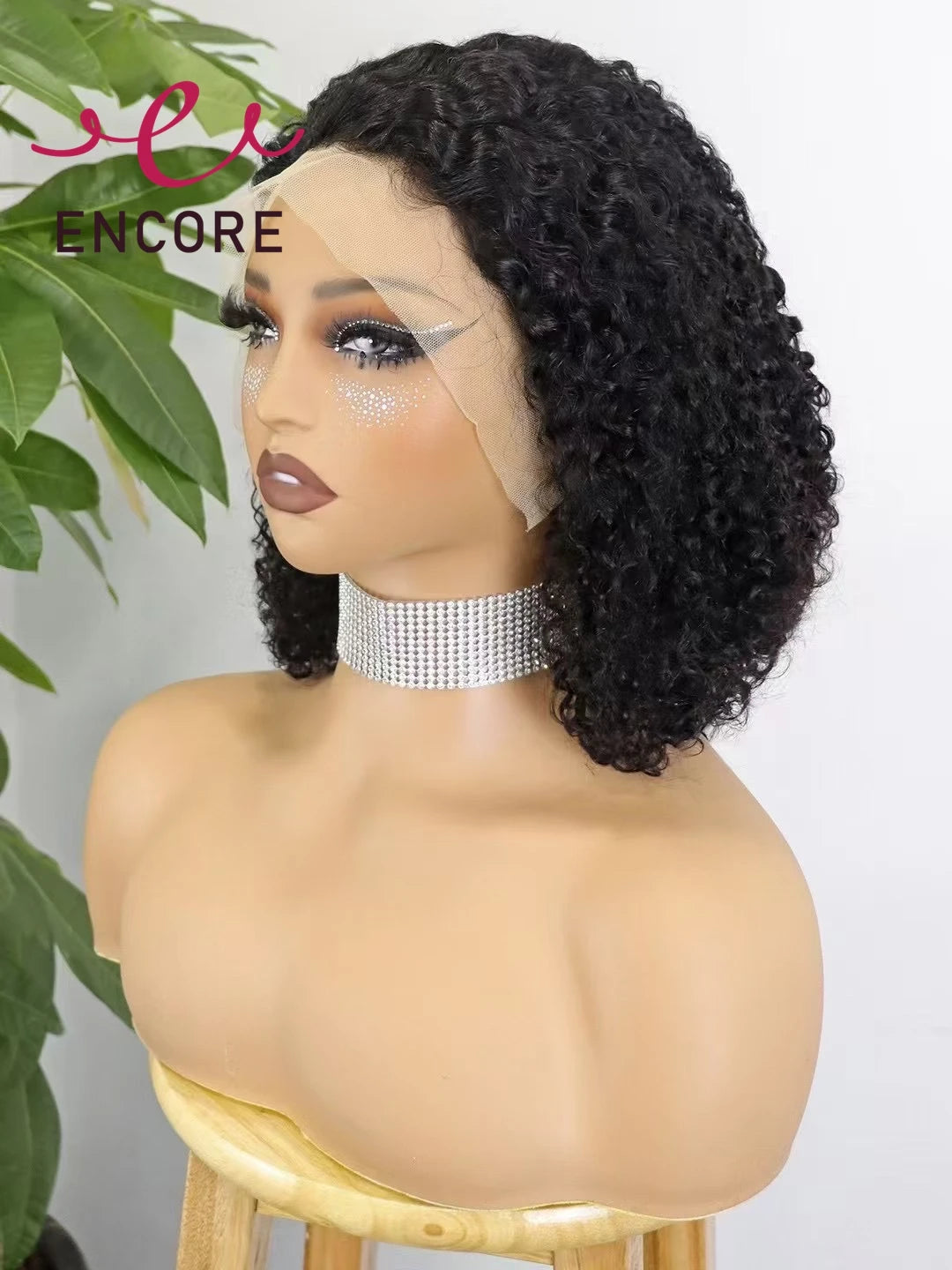 350% Density Curly Human Hair Wigs 13x4 Lace Frontal Natural Bouncy Curly Hair Wig Human Hair Bob Wig for Women