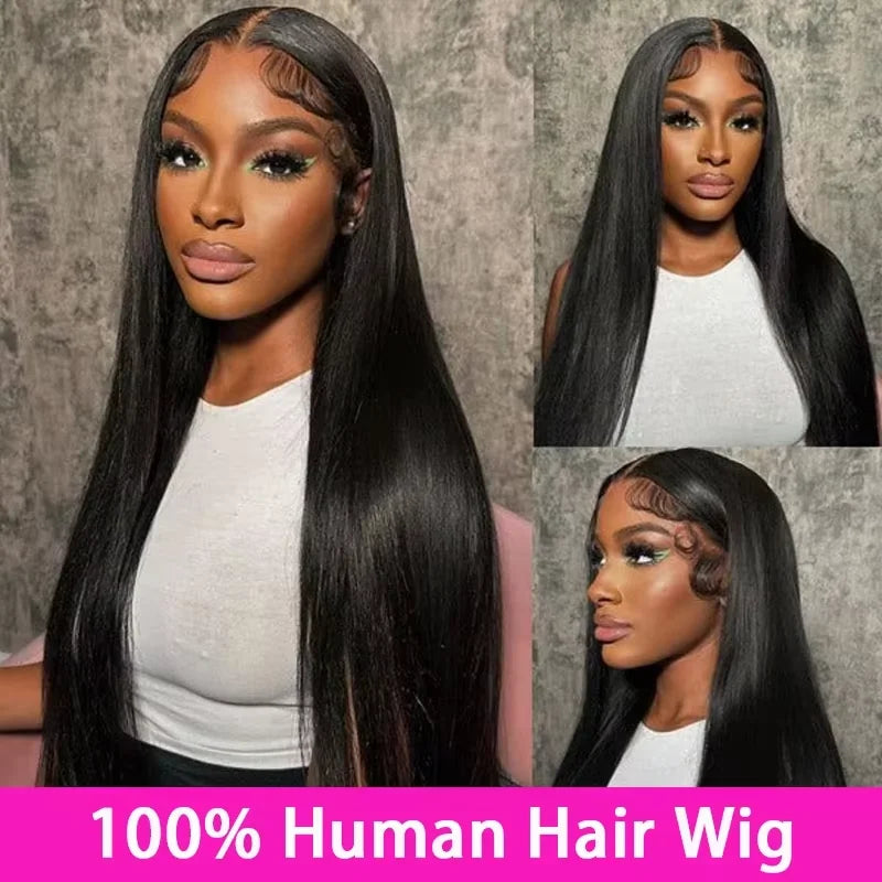 30 38 Long Inch 13x4 HD Lace Front Wig Brazilian Straight Human Hair Wig For Women 200 Density 13x6 Transparent Lace Frontal Wig