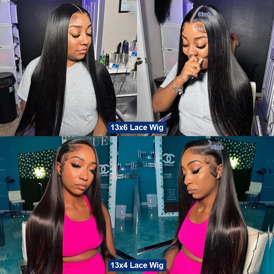 Straight Human Hair Lace Frontal Wig For Women Pre Plucked Brazilian Hair 13x4 HD Transparent Lace Frontal Wig With Baby Hair