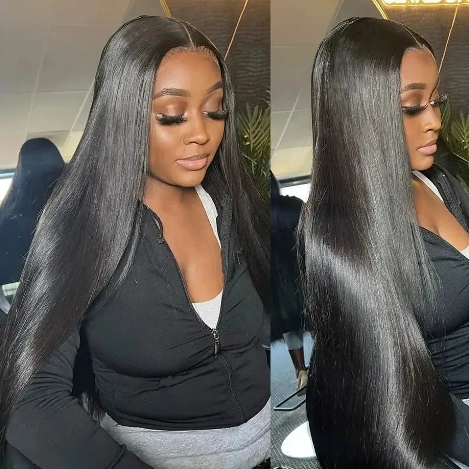 HD Transparent 360 Lace Frontal Wig Human Hair PrePlucked Bone Straight Human Hair Wigs For Women 13X4 13x6 Lace Front Wig