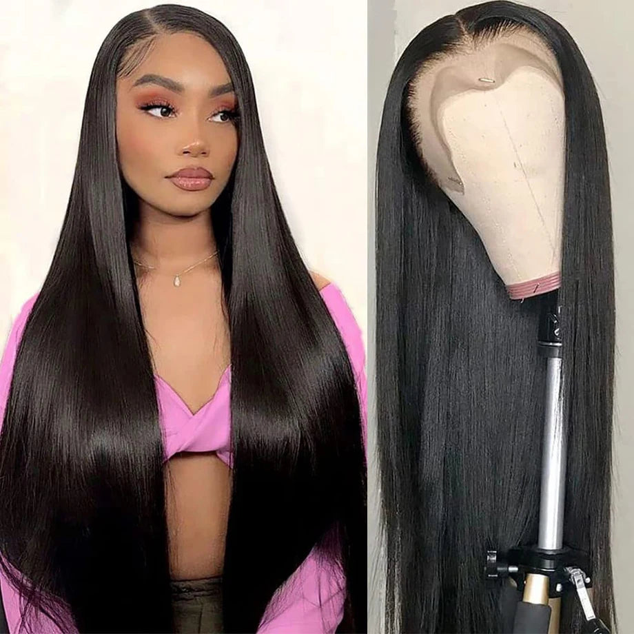 Straight Human Hair Lace Frontal Wig For Women Pre Plucked Brazilian Hair 13x4 HD Transparent Lace Frontal Wig With Baby Hair