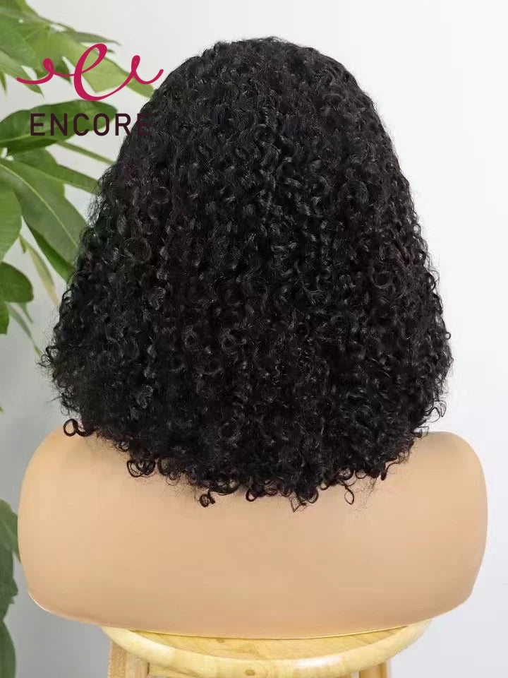 350% Density Curly Human Hair Wigs 13x4 Lace Frontal Natural Bouncy Curly Hair Wig Human Hair Bob Wig for Women