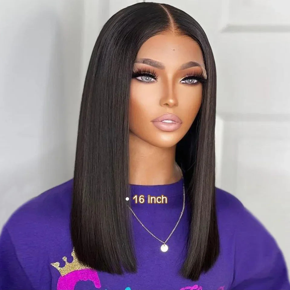 Black Pearl Brazilian Short Bob Wigs 100% Human Hair HD Transparent Lace Front Wigs For Black Women Pre Plucked with Baby Hair