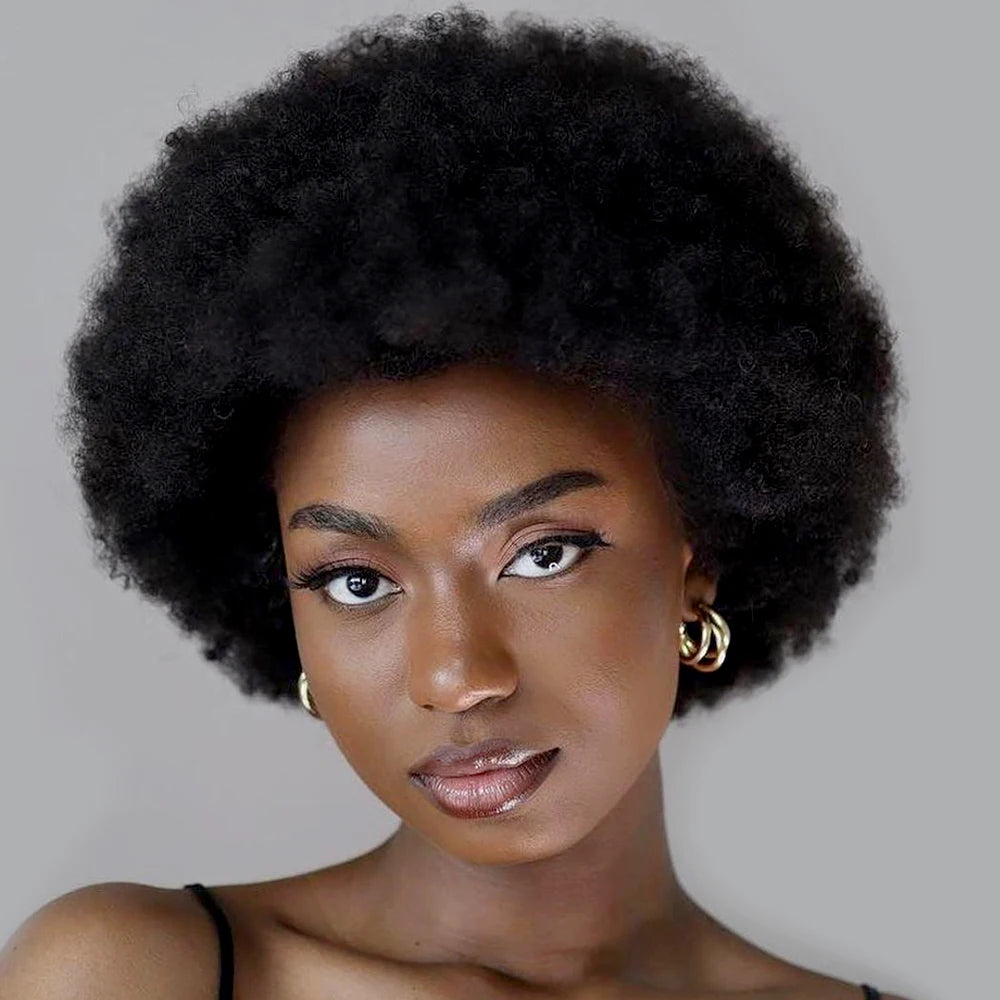 Afro Wigs Short Kinky Curly Human Hair Wig for Black Women 13X4 HD Lace Wigs Pixie Cut Wigs  Short Afro Kinky Curly Wig Cosplay