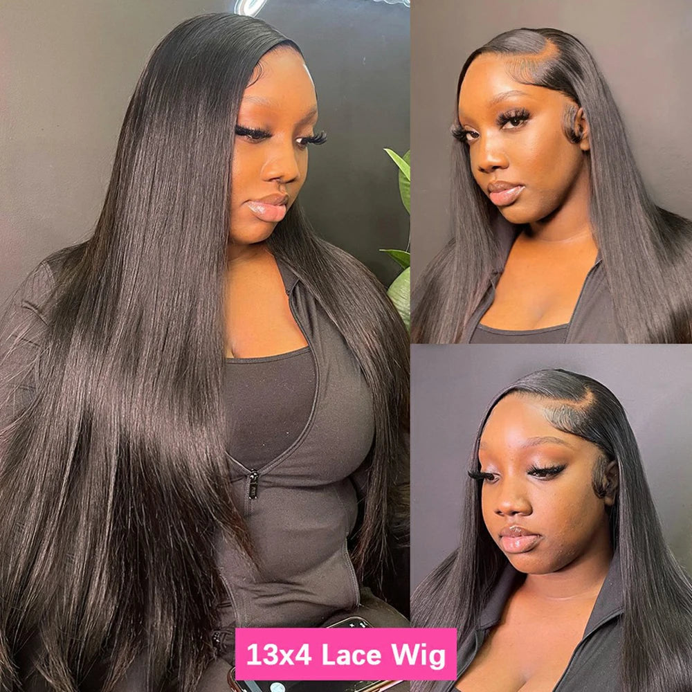 HD Transparent 360 Lace Frontal Wig Human Hair PrePlucked Bone Straight Human Hair Wigs For Women 13X4 13x6 Lace Front Wig