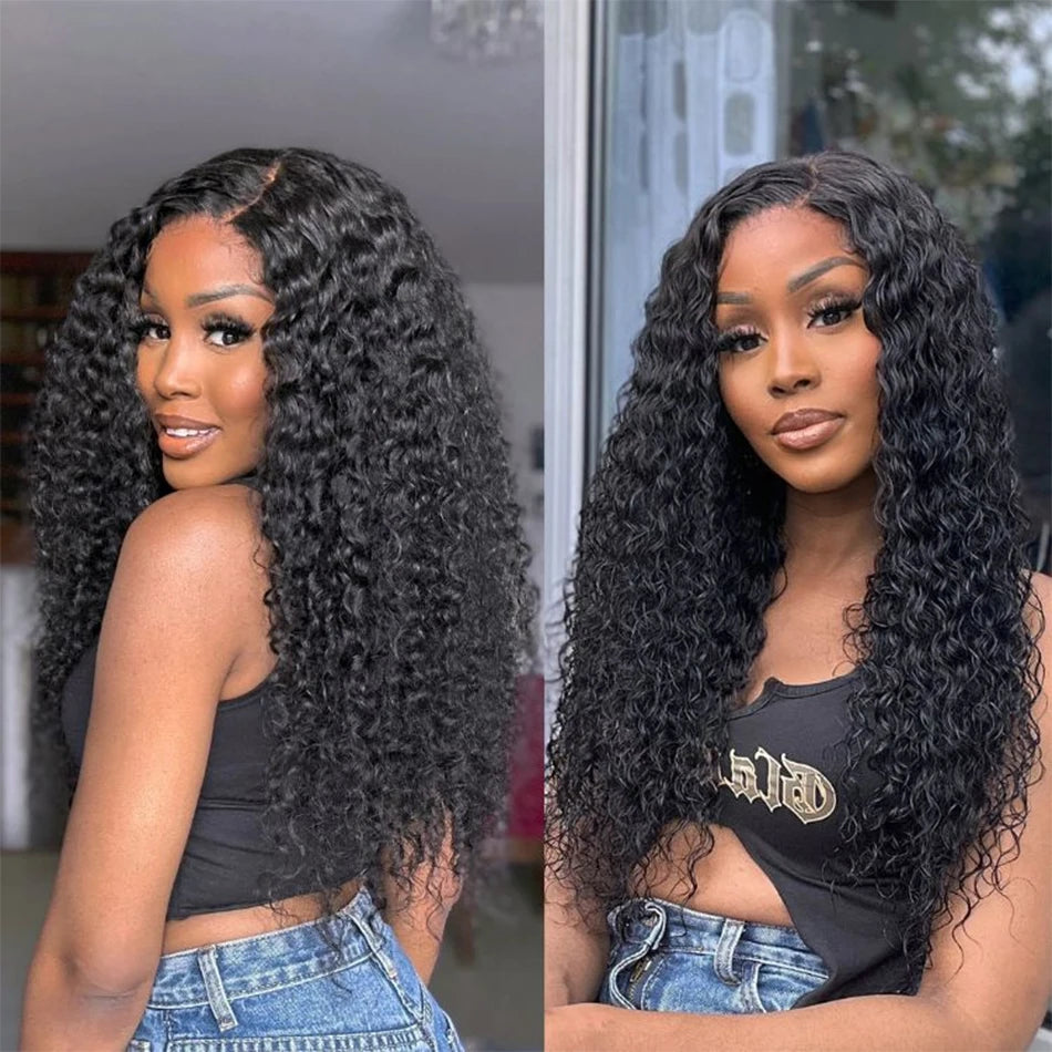 Glueless Kinky Curly 13x4 Lace Front Human Hair Wigs For Women Brazilian Deep Curly Lace Frontal Wig Wet And Wavy Frontal Wigs