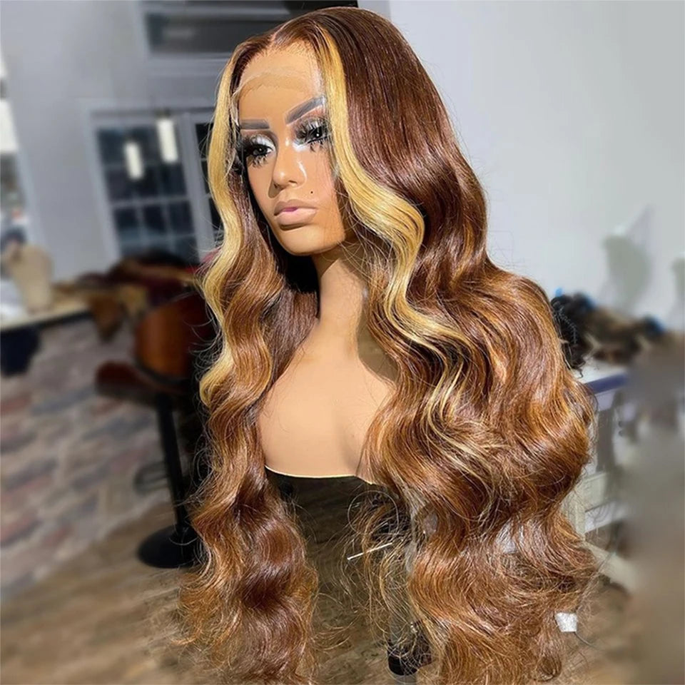 Genger 13x4 Colored Human Hair Wigs Orange Ginger Lace Front Wig 613 Blonde Body Wave Lace Front Wig Transparent Lace Frontal Wig