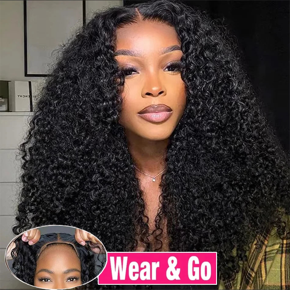 Glueless Kinky Curly 13x4 Lace Front Human Hair Wigs For Women Brazilian Deep Curly Lace Frontal Wig Wet And Wavy Frontal Wigs