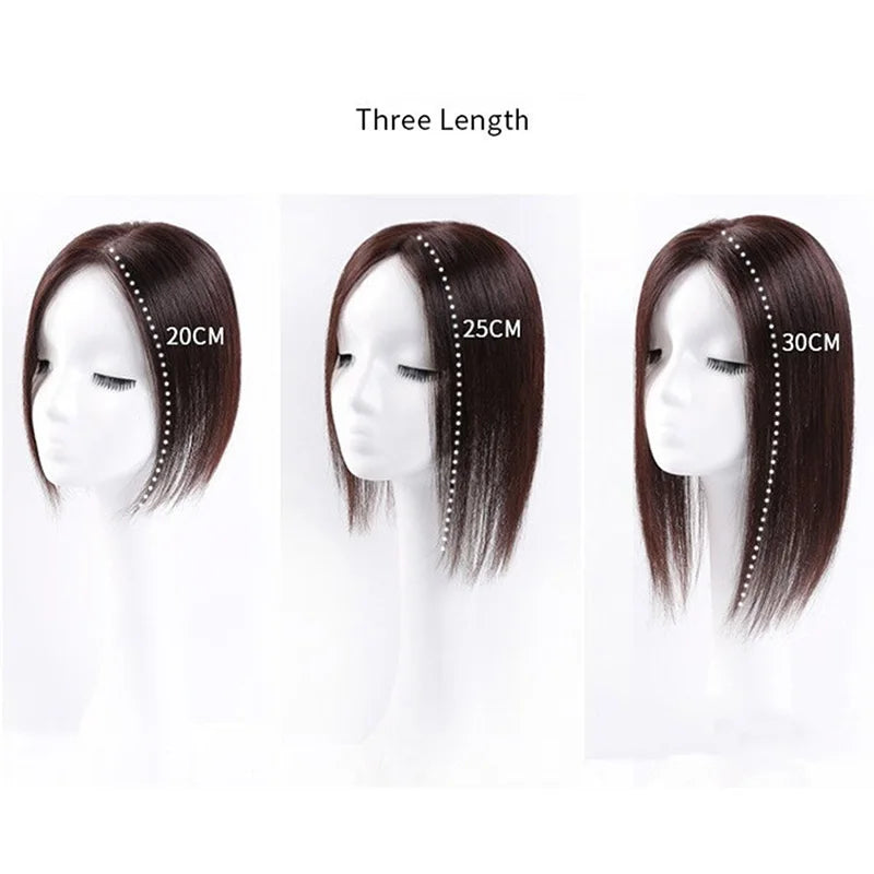 Straight Hair Clip In Human Hair Silk Top Base Topper For Women Toupee Hairpiece Wig 12x13cm Natural Color Top Wig