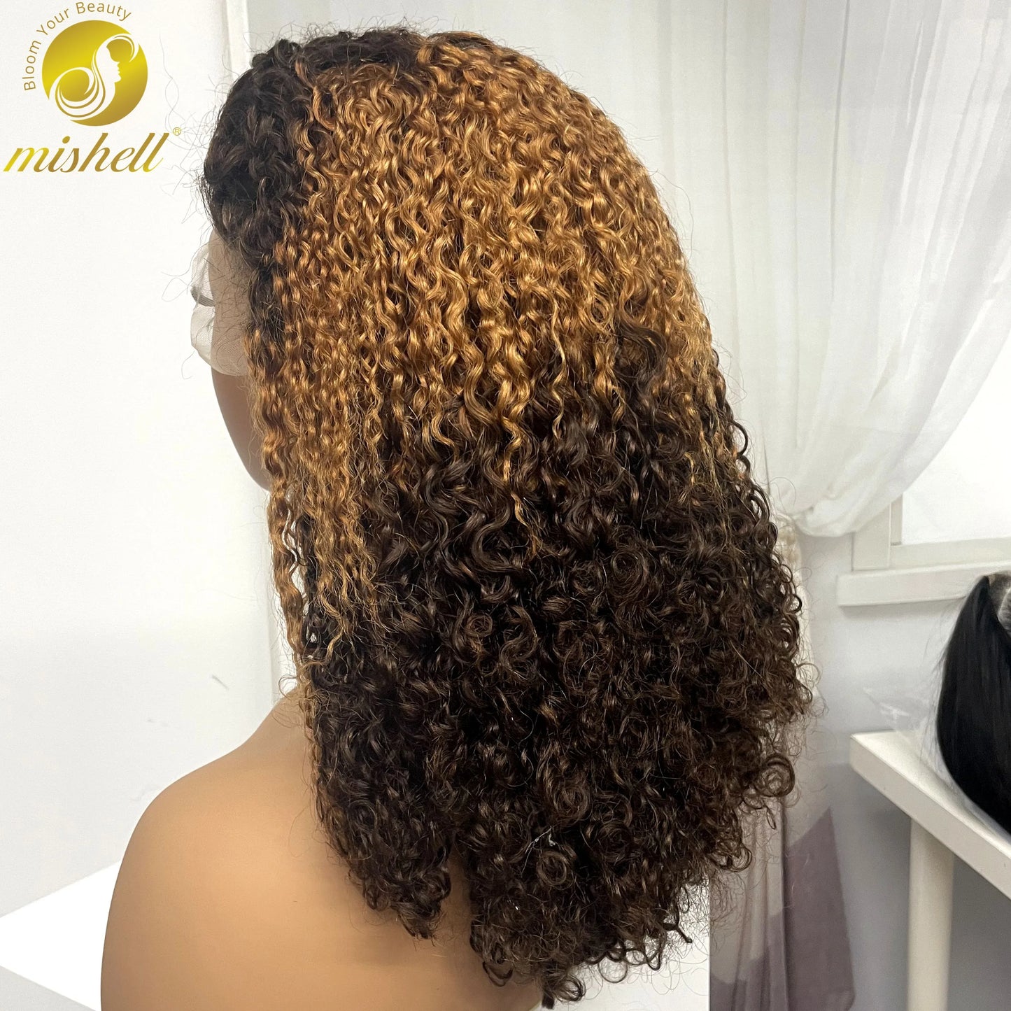 13x4 Lace Frontal Pixie Curly Human Hair Wigs 350% Density 12A Colored Raw Burmese Bouncy Curly Hair Wigs for Women