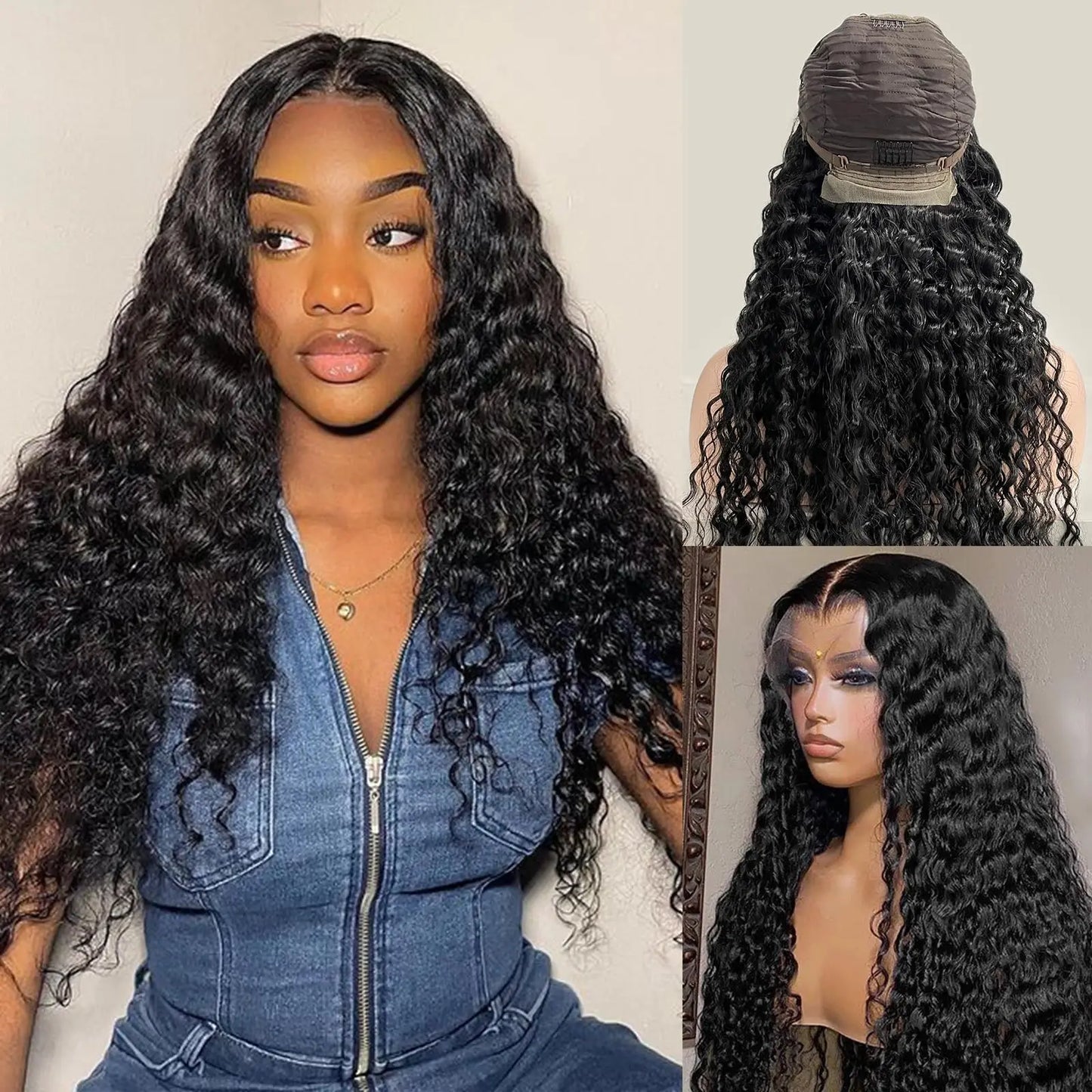 Hd 13x6 Lace Wig Human Hair Curly Wig For Women 40 Inch Brazilian Pre Plucked 13x4 Deep Wave Water Wave Lace Frontal Wigs