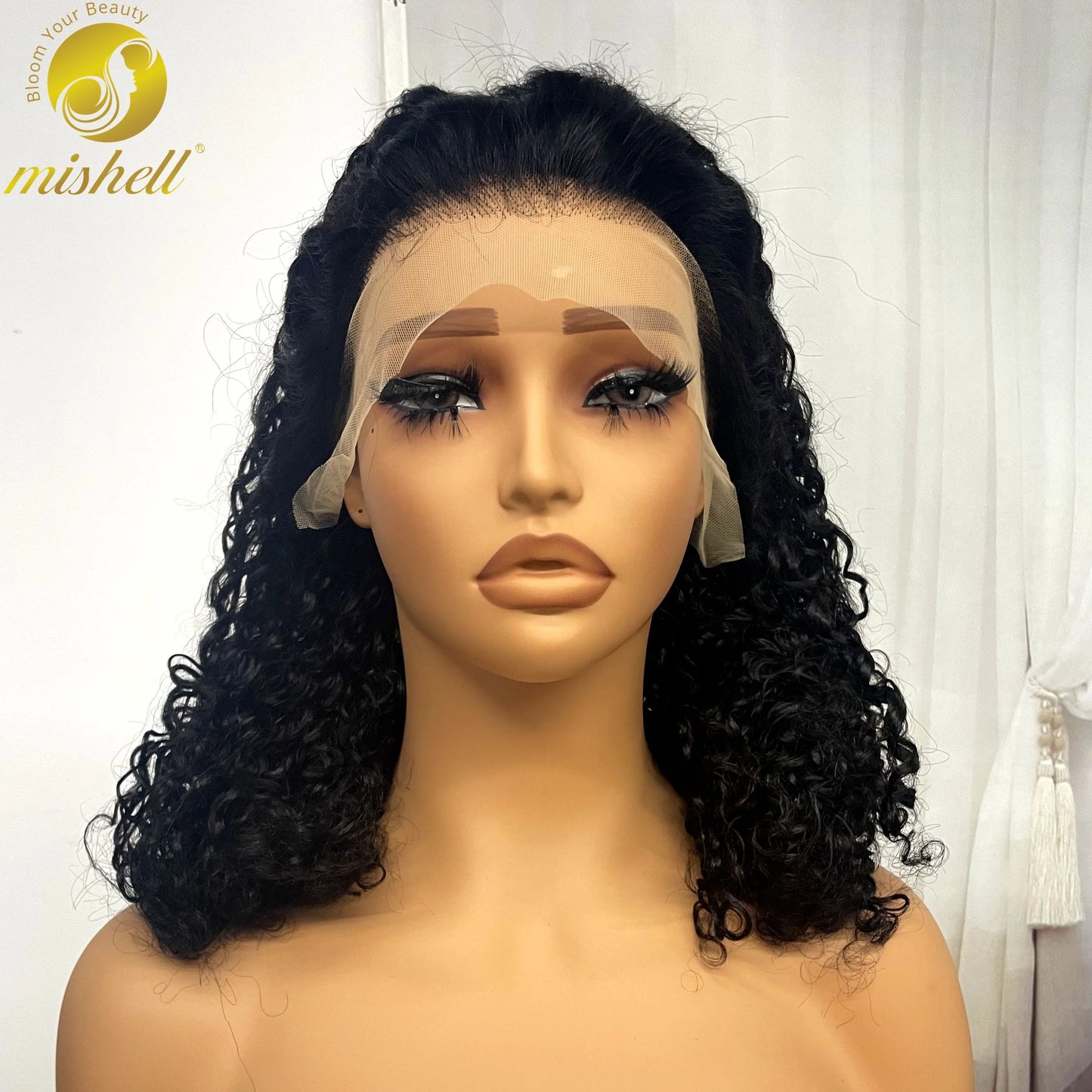 13x4 Lace Frontal Pixie Curly Human Hair Wigs 350% Density 12A Colored Raw Burmese Bouncy Curly Hair Wigs for Women