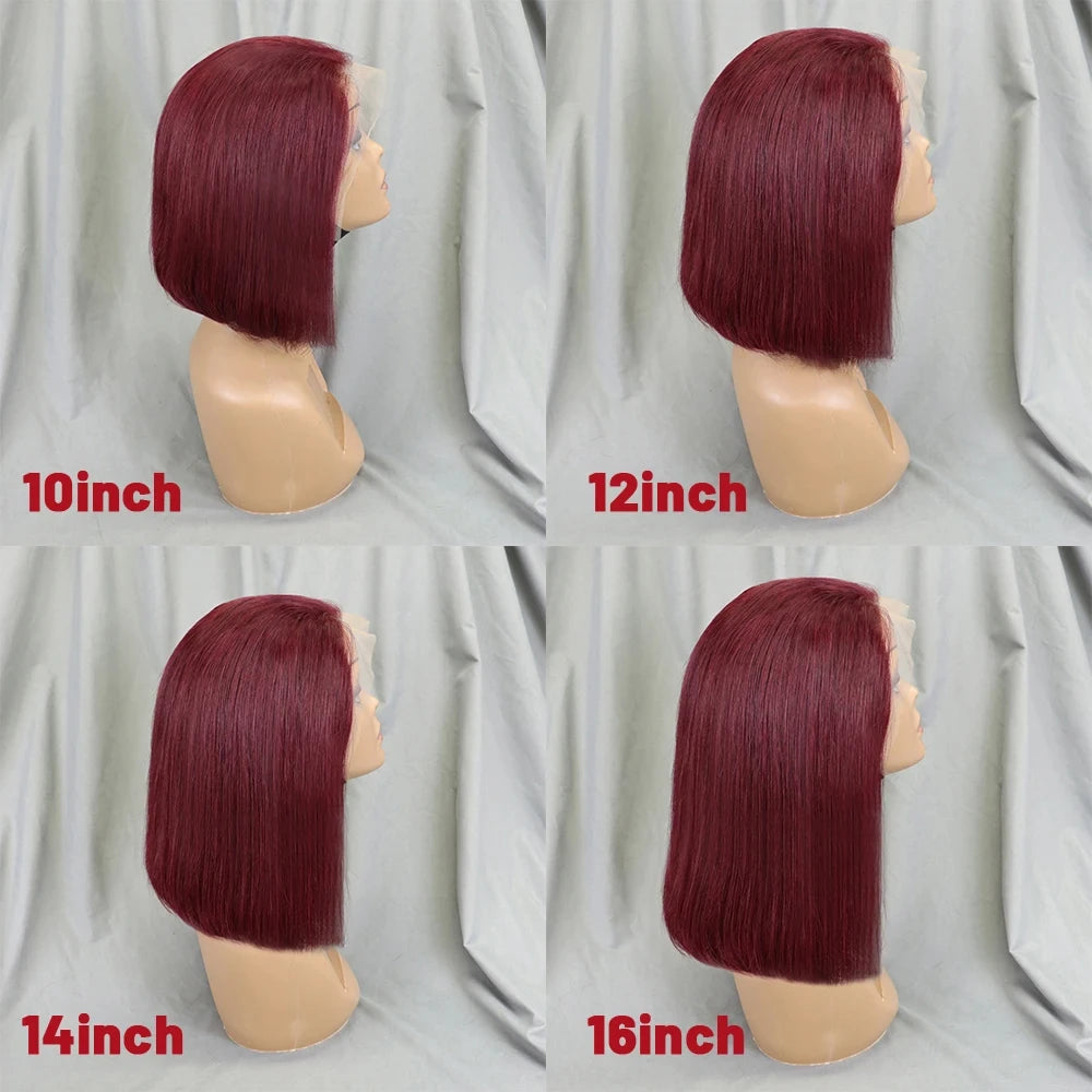 10-16 Inch 200% Density Straight Bob Wigs 30T4 Ombre Transparent 13x4 Lace Frontal Wigs Brazilian Remy Human Hair Wigs for Women