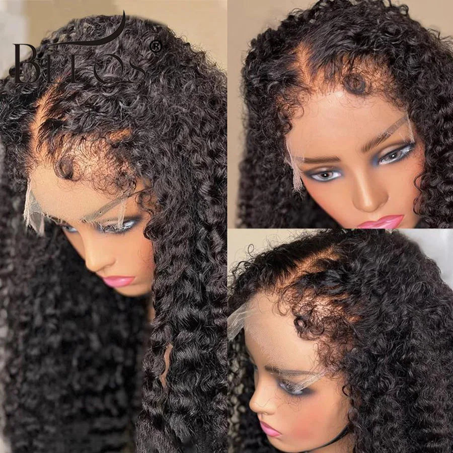 28in 250% Curly Baby Hair Wig 13x6 HD Lace Front Human Hair Wigs Kinky Edge Pre plucked 5x5 HD Closure Wig For Women Water Wave