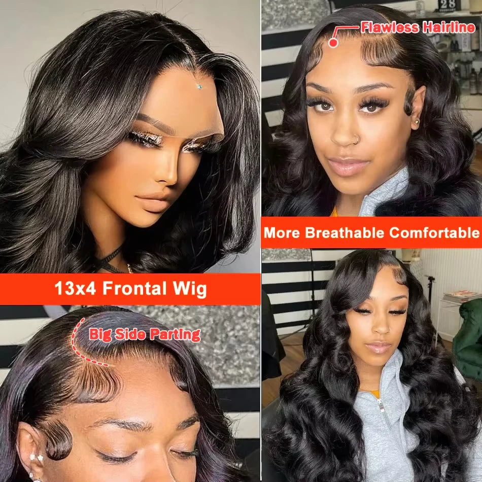 210 Density 13x6 hd lace front human hair wig body wave human hair wigs Brazilian Natural wigs For Black Women Daily Use