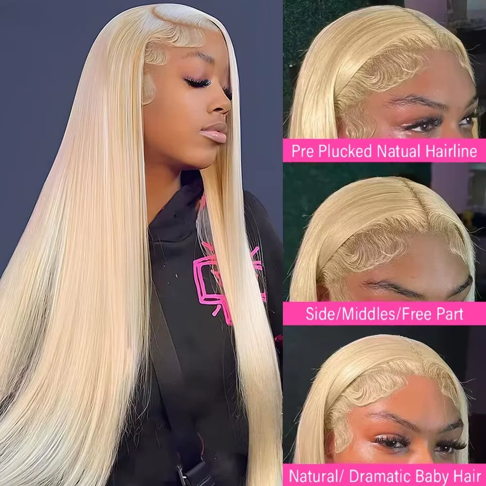 30 40 Inch Straight Blonde 613 Hd Lace Frontal Wig 13x4 Lace Front Colored Wig 13x6 Transparent Human Hair Wigs For Black Women