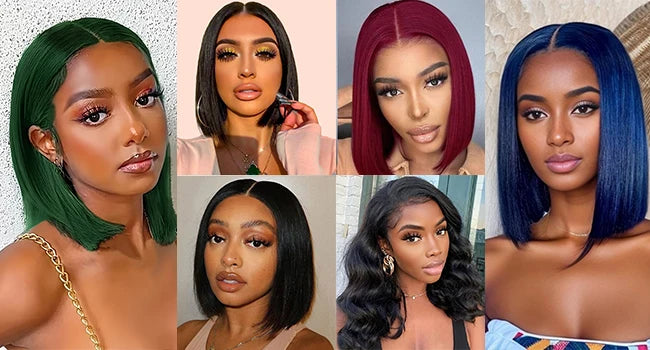 14Inch Bob Wig Human Hair 13x4 Straight Lace Front Wigs Human Hair 180% Density 15A Straight Bob Wigs For Black Women Pre Plucke