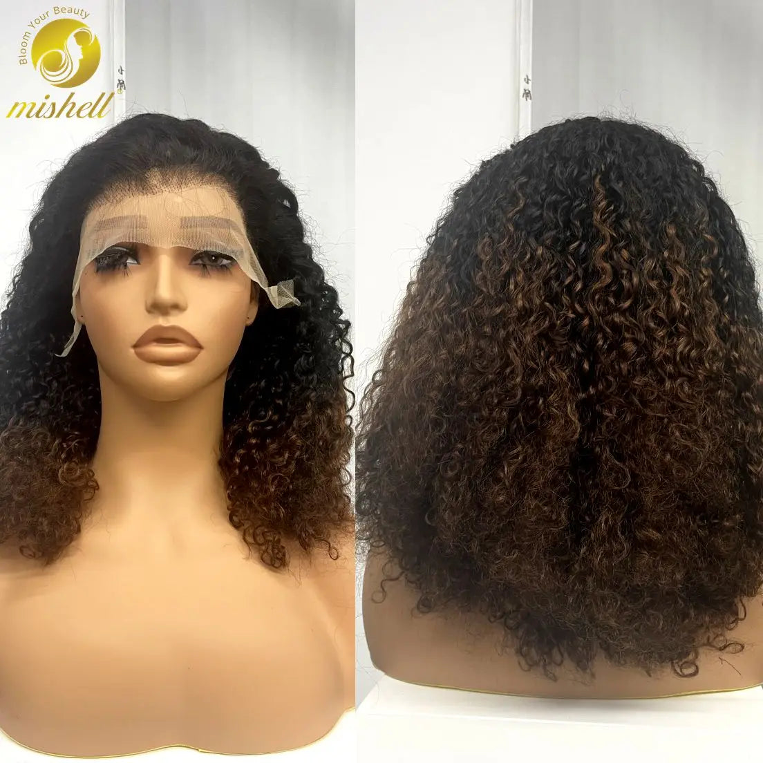 13x4 Lace Frontal Pixie Curly Human Hair Wigs 350% Density 12A Colored Raw Burmese Bouncy Curly Hair Wigs for Women