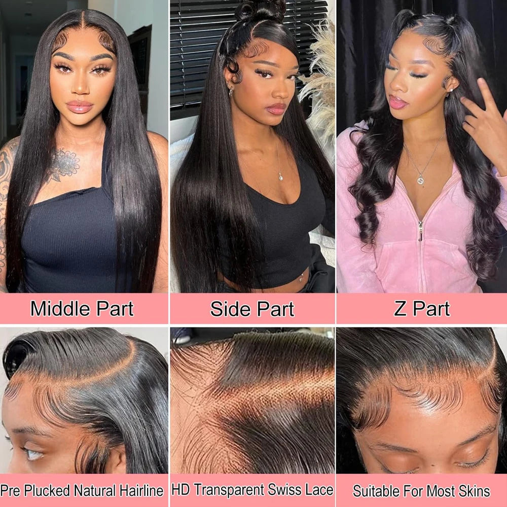 30 Inch 13x6 Lace Front Wigs Human Hair Straight HD Lace Front Wigs Human Hair Straight Glueless Wigs Pre cut for Black Women