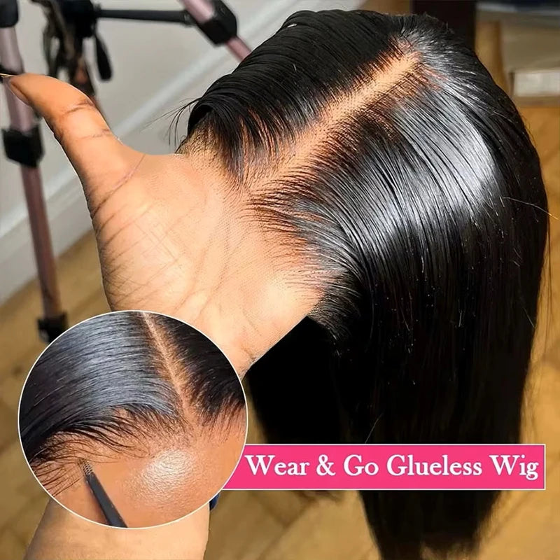 30 40 Inches Human Hair Ready To Wear Pre-Cut Lace Wear And Go Glueless Wigs Straight 13x4 Lace Front Human Hair Wig For Women