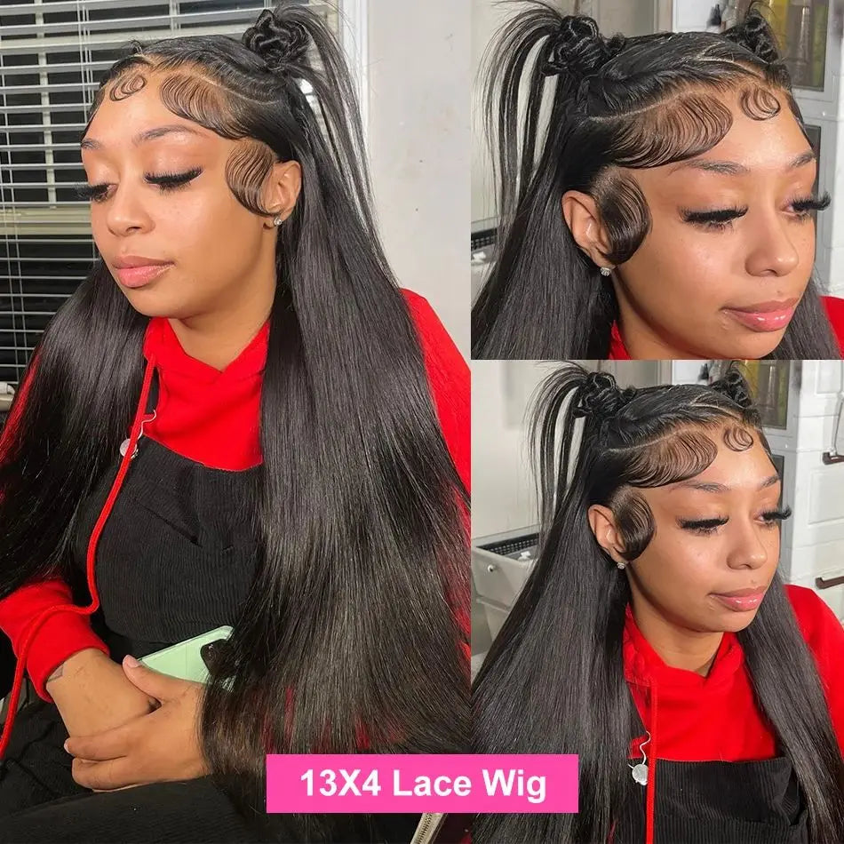 13x6 Straight Lace Front 100% Natural Human Hair Remy Brazilian HD Transparent 13x4 Lace Frontal Glueless Wigs For Women Choice