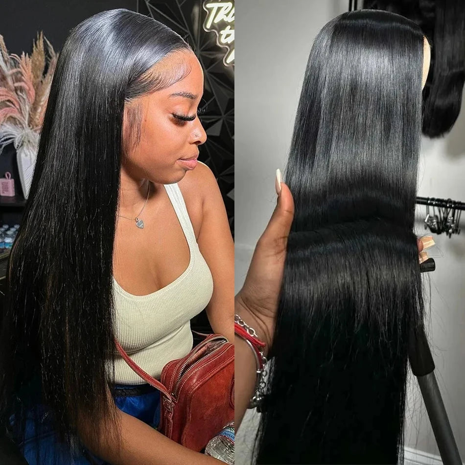 Real HD Lace Frontal Wigs Straight Human Hair Wigs 28 30 Inch Bye Bye Knots Skin Melted Pre Plucked Brazilian Hair For Women