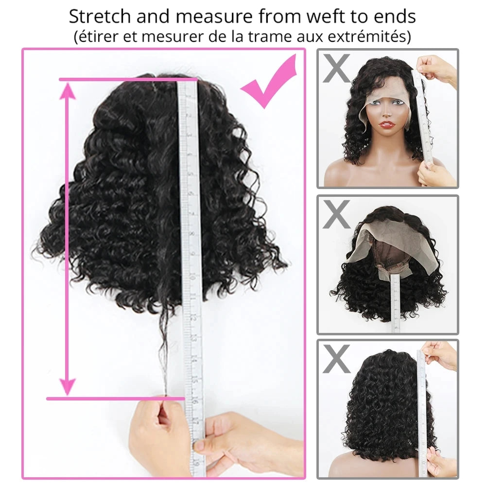 13x4 Bob Wigs Jerry Curly Short Human Hair Natural Black Brazilian Deep Curly Wigs For Black Woman