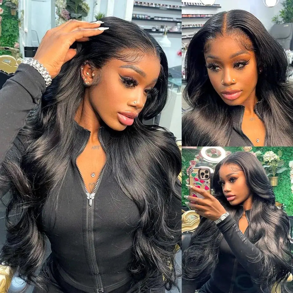 Tansparent boby wave 13x6 hd lace frontal human hair wig for women choice Brazilian 40 inch lace front water wave wigs on sale