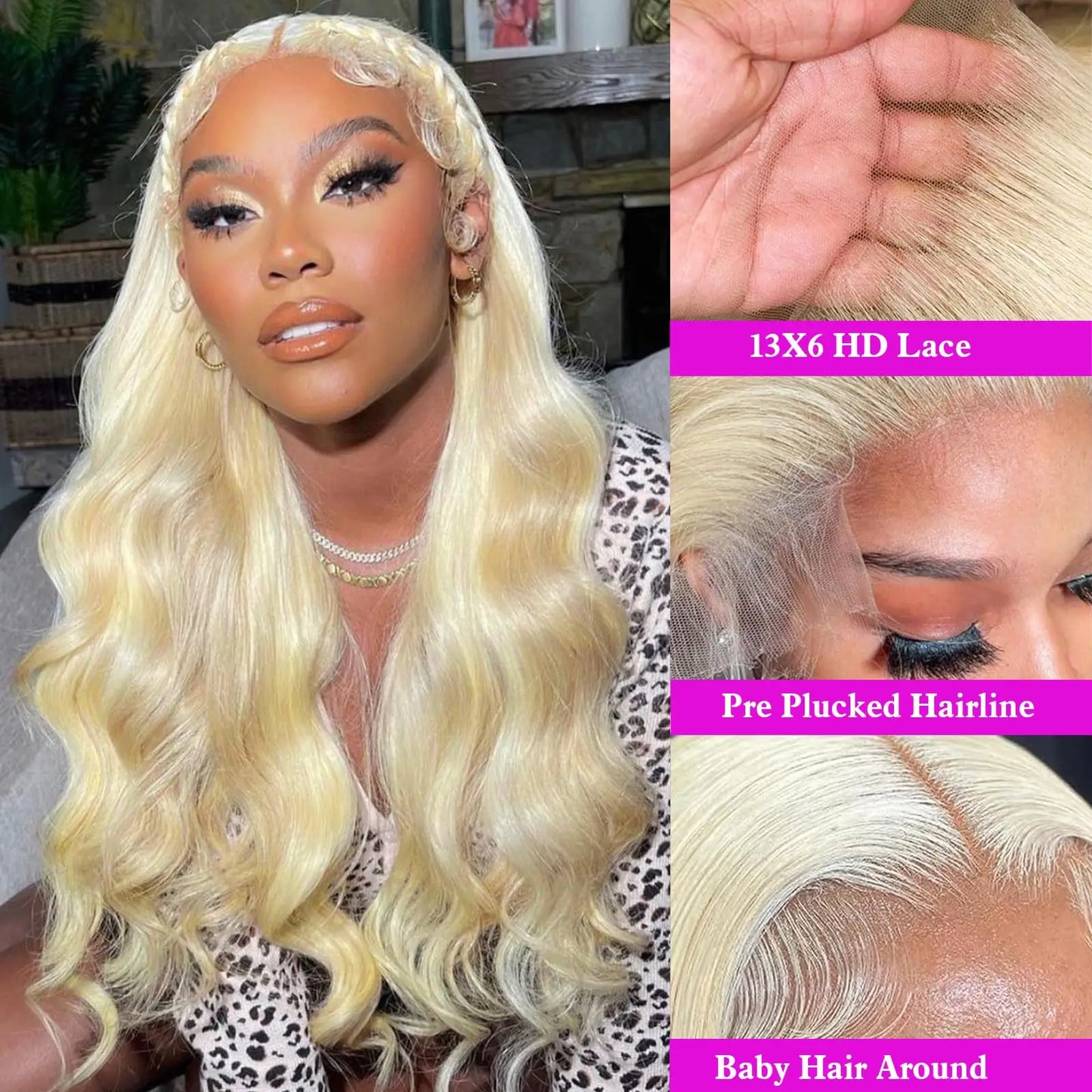 38 Inch 613 Blonde Lace Front Wig Human Hair Body Wave 13X6 Hd Lace Frontal Wig Lace Front Human Hair Wig Hd Lace Wig For Women